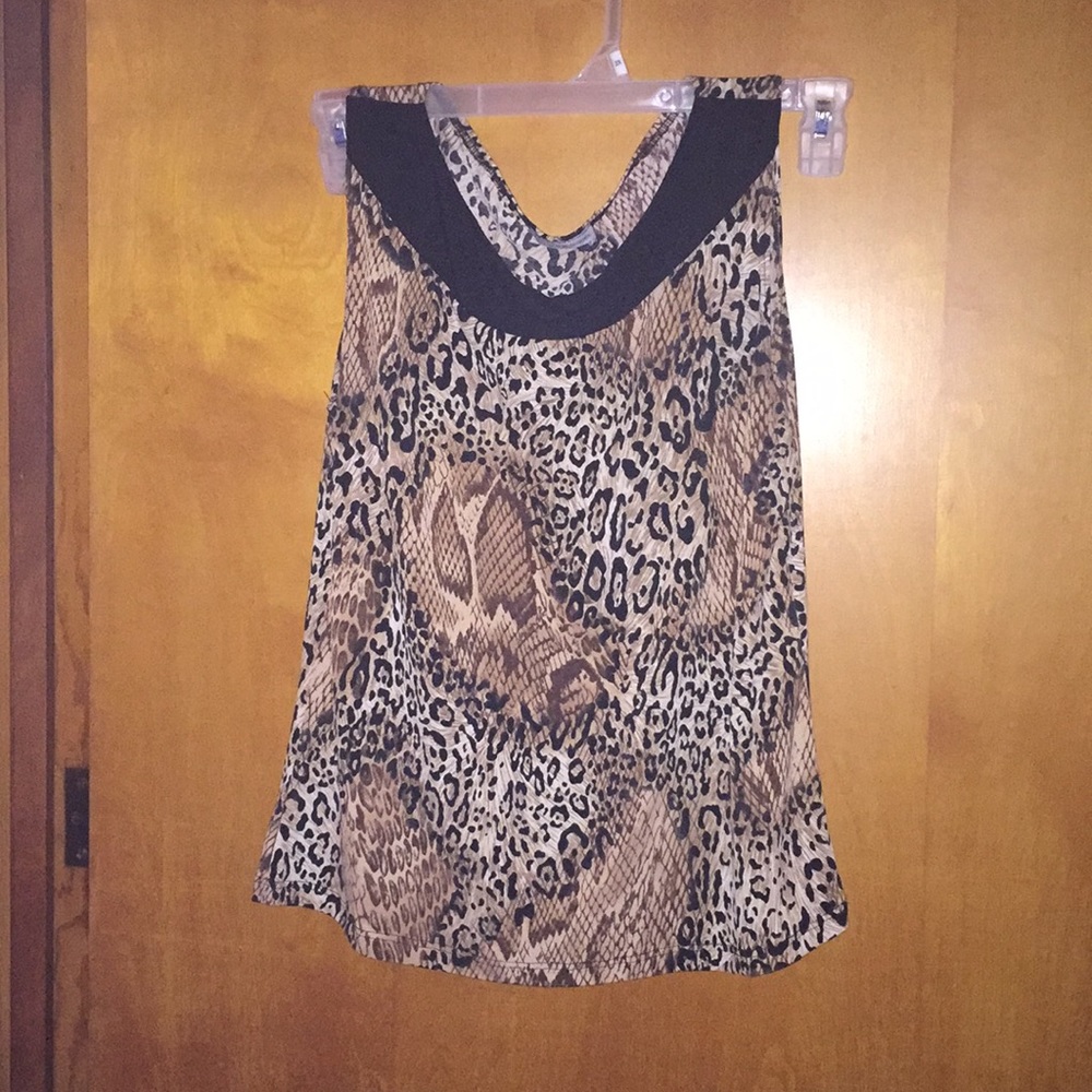 Beautiful Animal Print Sleeveless Blouse
